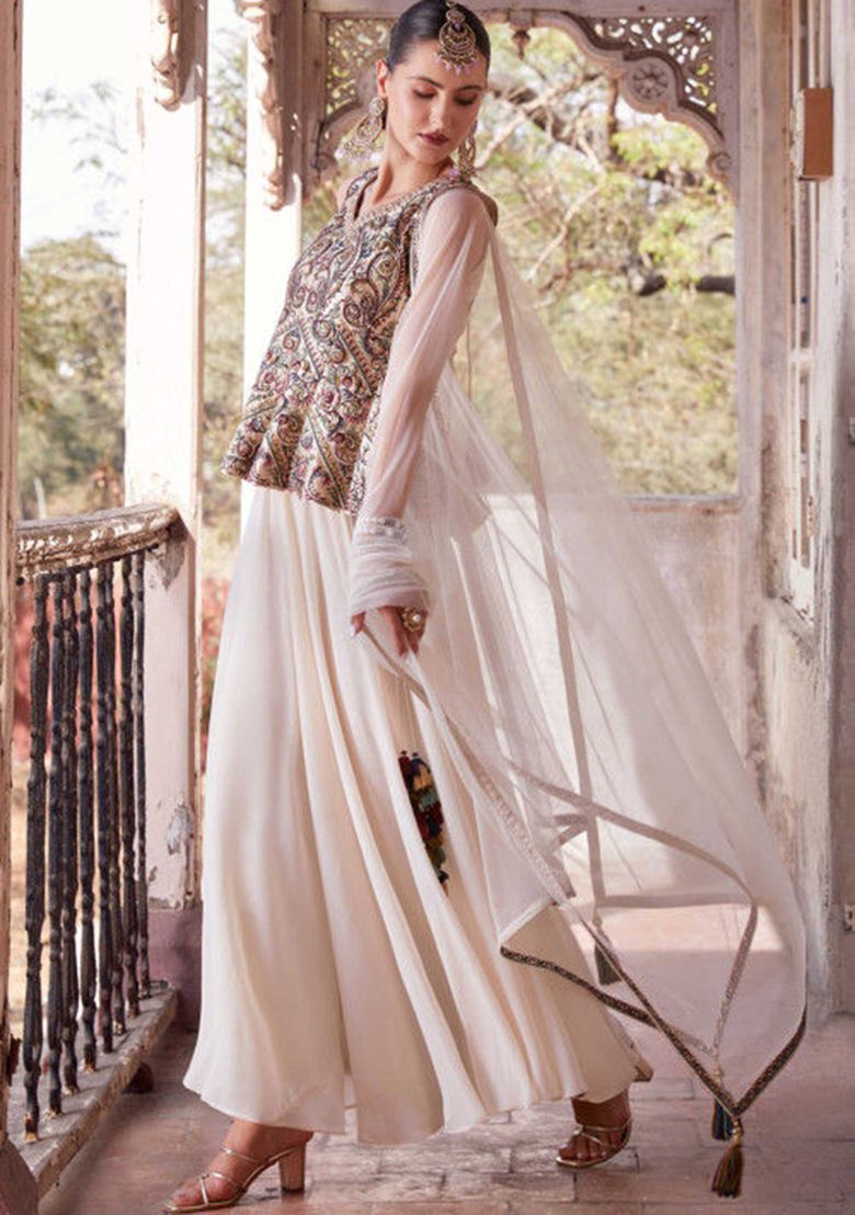 Blue Printed Poly Blend Fusion Set