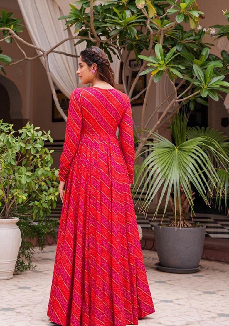 Pink Digital Print Faux Georgette Jacket Set