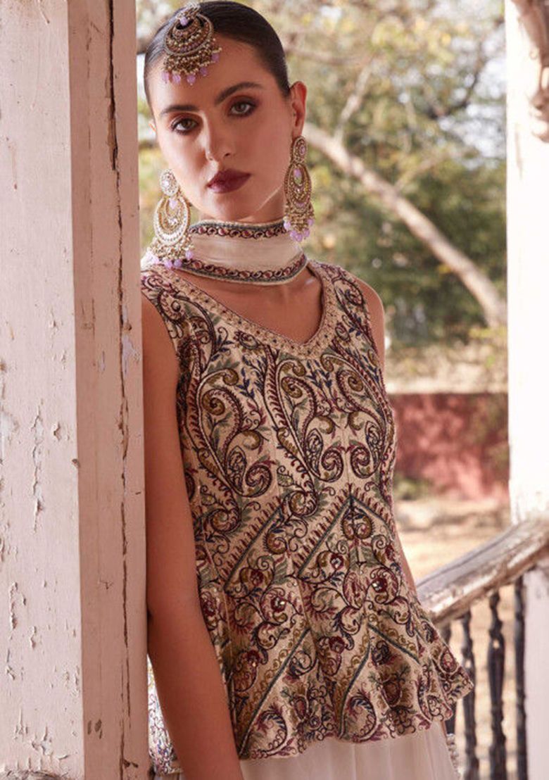 Blue Printed Poly Blend Fusion Set