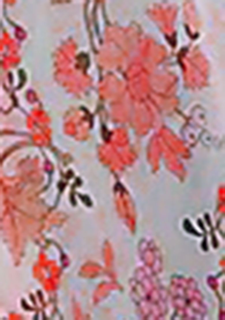 Red Palazzo Set With Printed Blouse And Dupatta